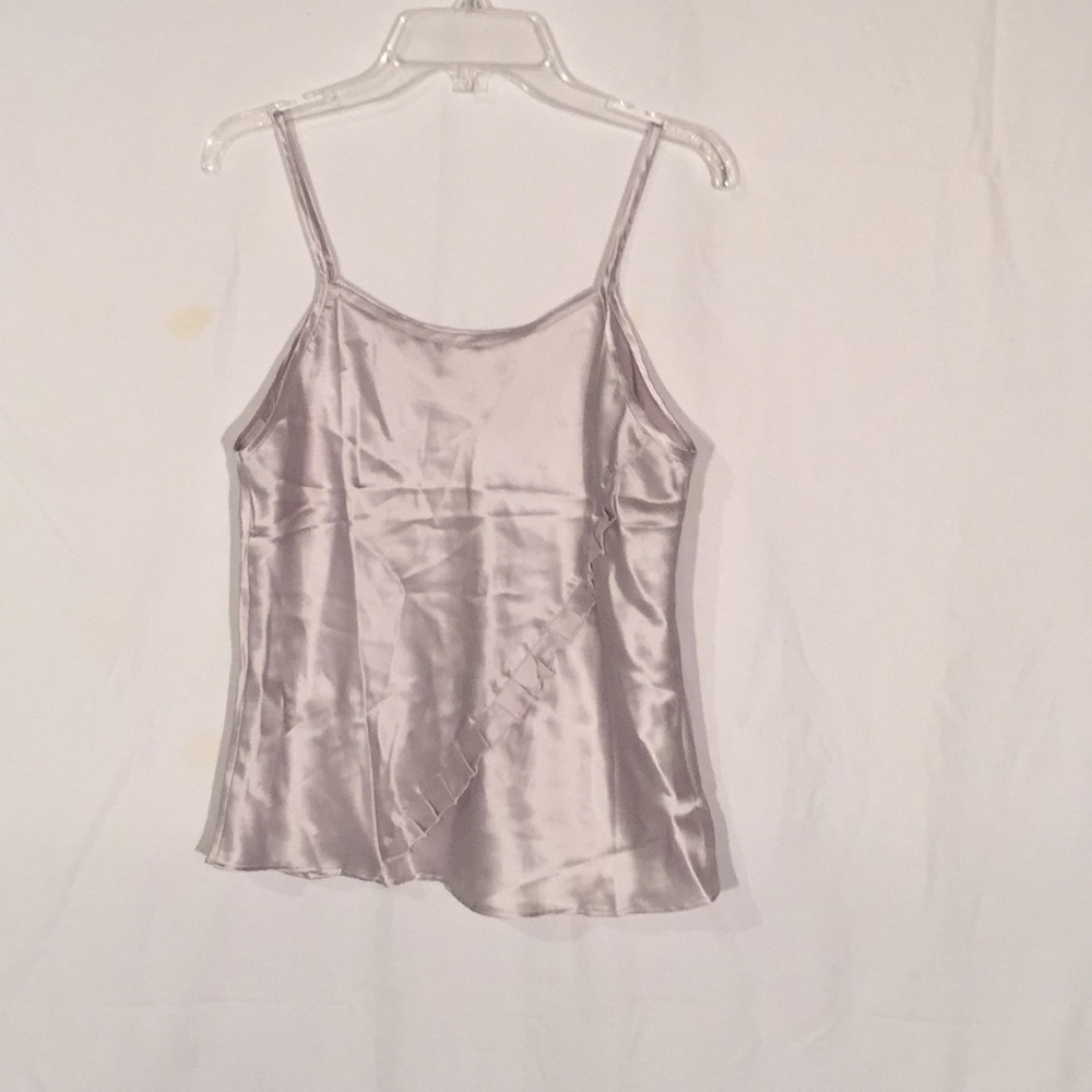NWOT RUFFLED CAMI SILVER GRAY - Picture 2 of 4